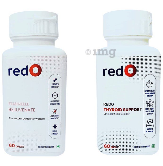 Redo Combo Pack of Feminelle Rejuvenate Capsule & Thyroid Support Capsule (60 Each)