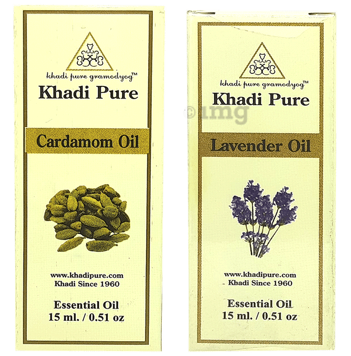 Khadi Pure Combo Pack of Cardamom Oil & Lavender Oil (15ml Each)