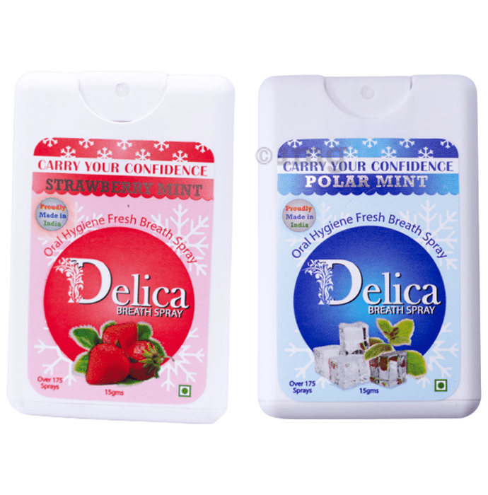 Delica Breath Spray (15gm Each) Polar Mint, Strawberry Mint