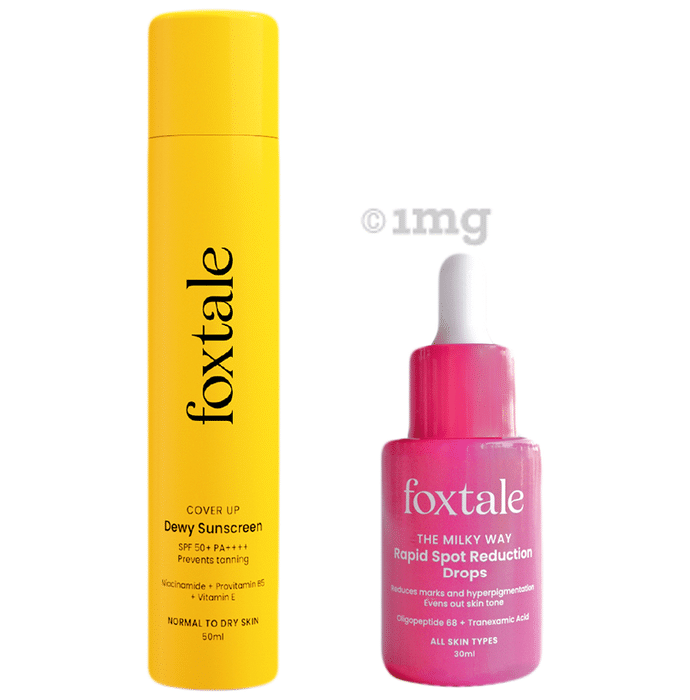 Foxtale  Rapid Spot Reduction Drops (30 ml) + CoverUp Dewy Sunscreen SPF 50 (50ml)