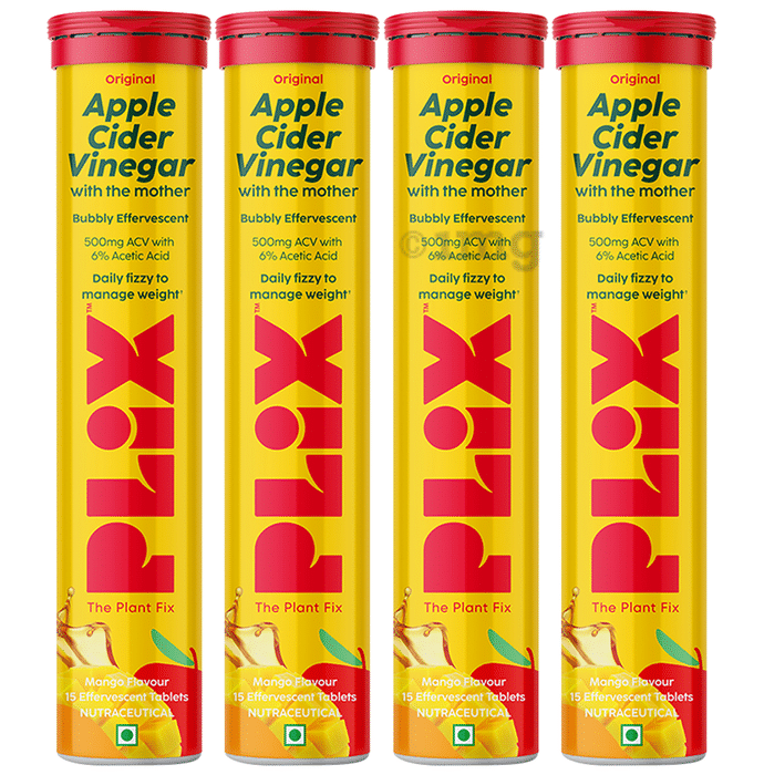 Plix Original Apple Cider Vinegar with the Mother Bubbly Effervescent Tablet Mango
