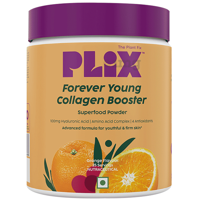 Plix Olena Collagen Builder | Powder with Hyaluronic Acid & Vitamin C for Healthy Skin (Each 200gm) Flavour Orange