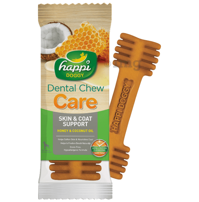 Heads Up For Tails Happi Doggy Dental Chew Care Skin & Coat Support Honey & Coconut Oil