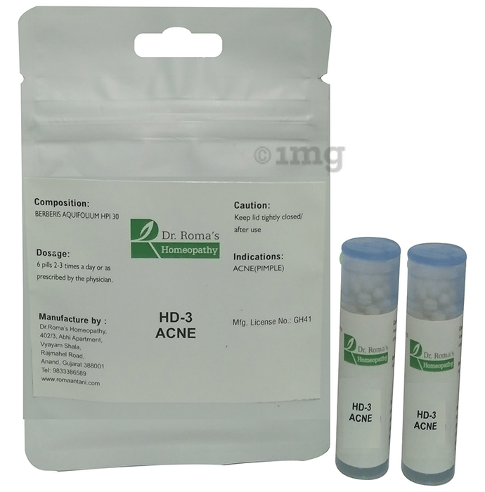 Dr. Romas Homeopathy HD-3 Acne, 2 Bottles of 2 Dram