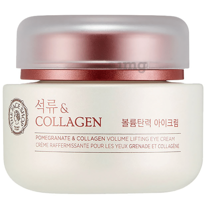 The Face Shop Pomegranate And Collagen Volume Lifting Eye Cream With Marine Collagen,  Effective On Under Eye Dark Circles & Wrinkles