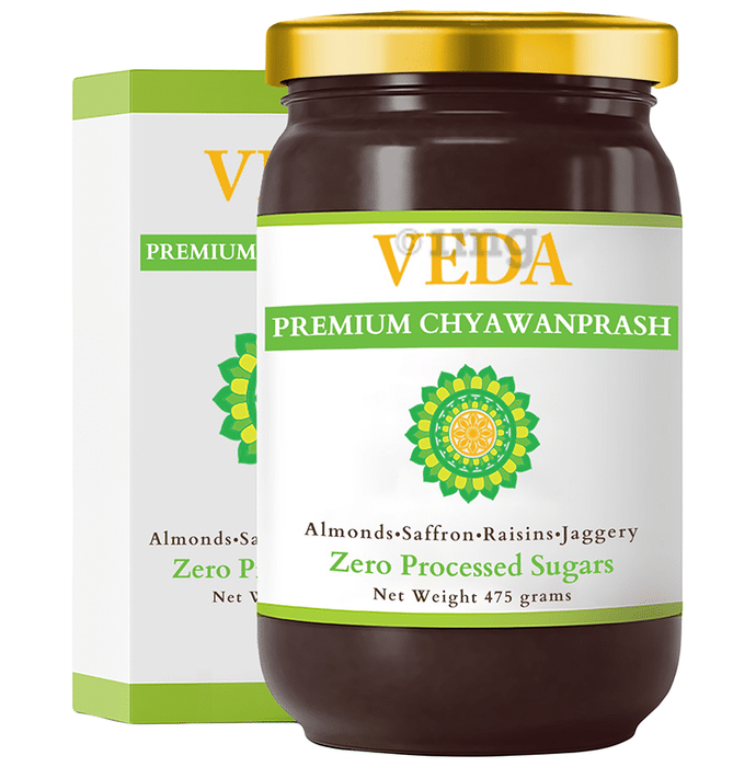 Veda Premium Chyawanprash with Almonds, Saffron, Raisins & Jaggery Sugar Free