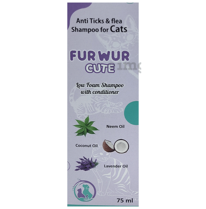 Furwur Cute Anti Ticks & Flea Low Foam Shampoo with Conditioner for Cats