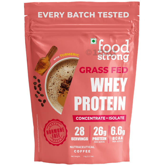 Foodstrong Grass Fed Whey Protein Concentrate + Isolate Powder Coffee