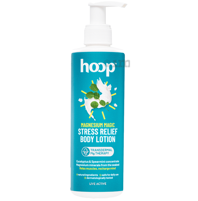 Hoop Magnesium Stress Body Lotion - Relax Muscles Post Workout, Energise Muscles  (250ml Each)