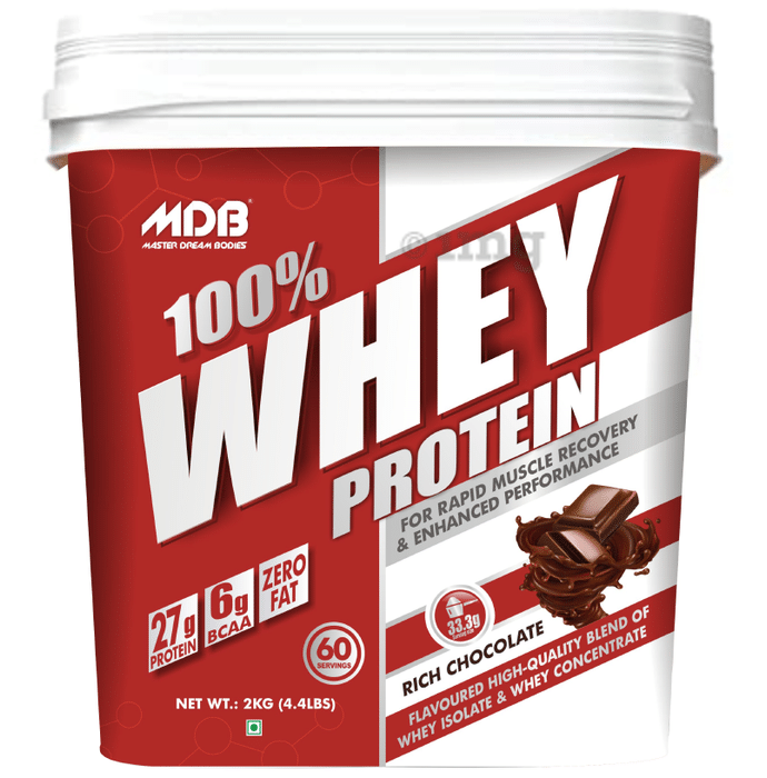 MDB Master Dream Bodies 100% Whey Protein Powder Rich Chocolate
