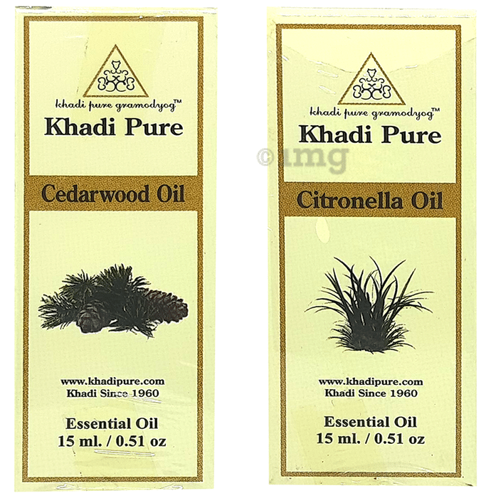 Khadi Pure Combo Pack of Cedarwood Oil & Citronella Oil (15ml Each)