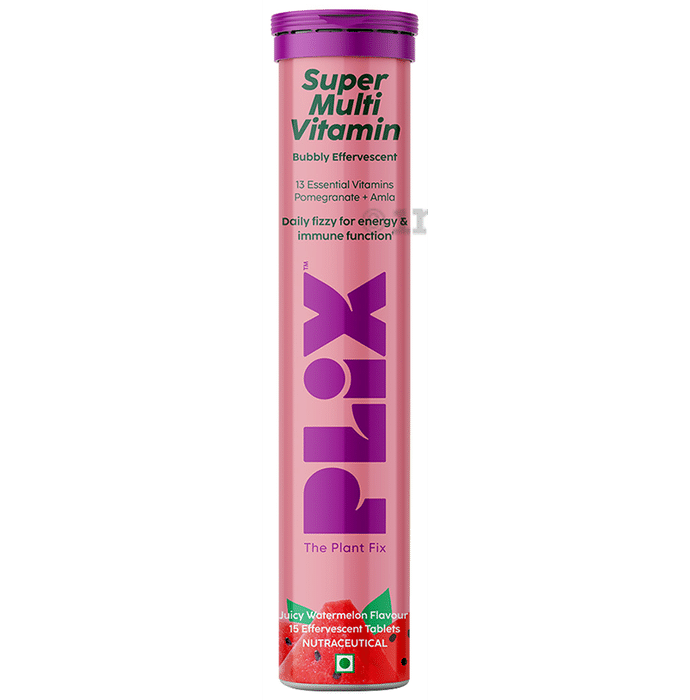 Plix Super Multi Vitamin Bubbly Effervescent Tablet Juicy Watermelon