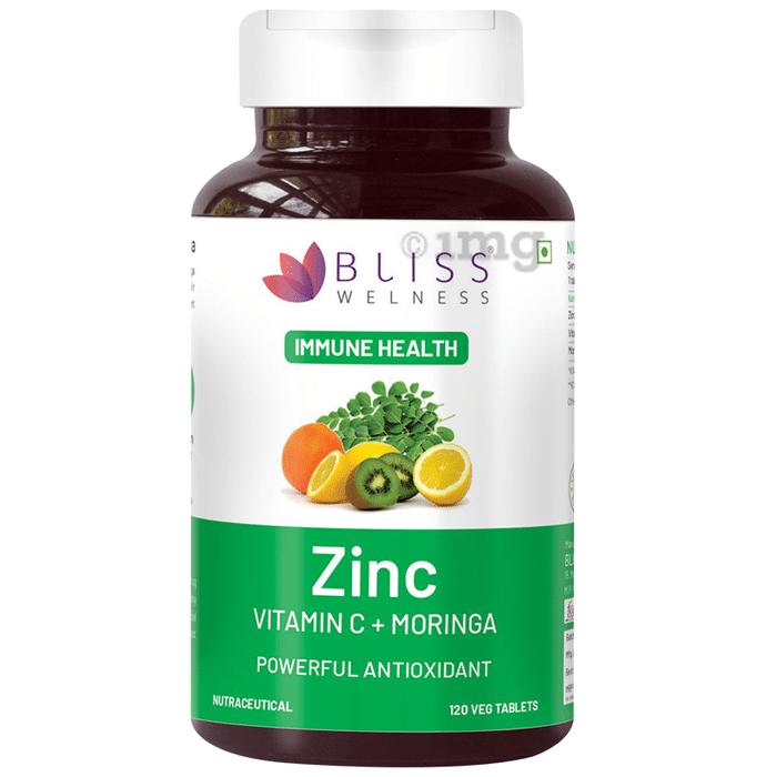 Bliss Welness Immune Health Zinc Vitamin C + Moringa Veg Tablet