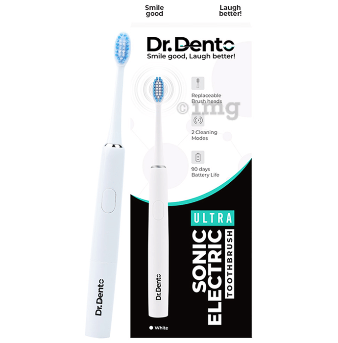 Dr. Dento Ultra Series Sonic Electric Toothbrush Frosty White