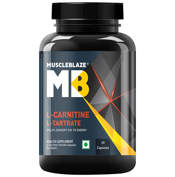 MuscleBlaze L-Carnitine L-Tartrate | For Fat Metabolism, Energy & Performance | Capsule
