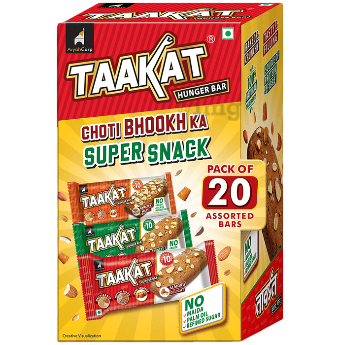 Taakat Hunger Bar Choti Bhook Ka Super Snack (40gm Each) Assorted