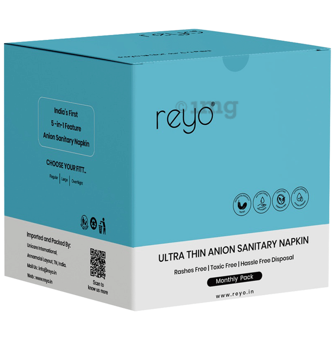 Reyo Ultra Thin Anion Sanitary Napkin Monthly Pack Extra Large