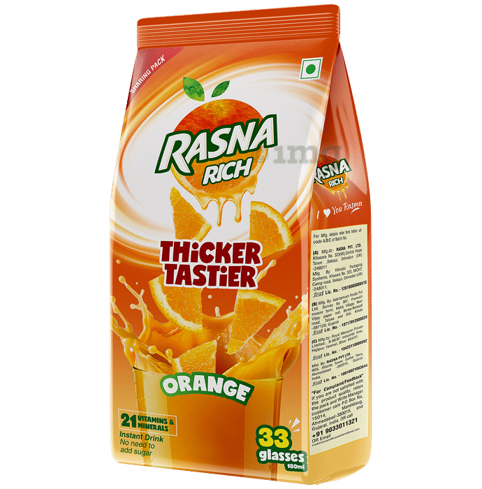 Rasna Insta with Glucose & Minerals | Flavour Instant Orange