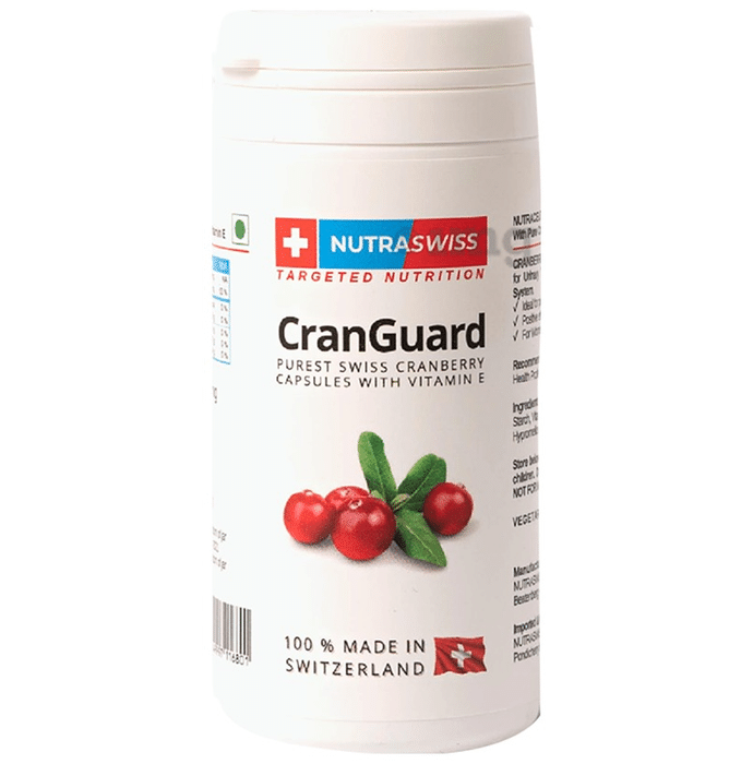 Nutraswiss CranGuard Cranberry with Vitamin E Capsule | For Urinary Tract Health & Immunity