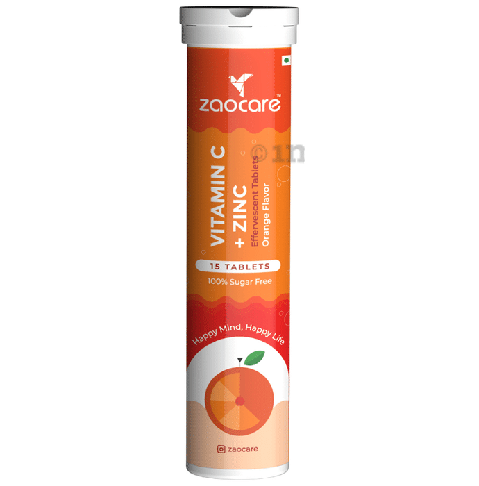 Zaocare Vitamin C + Zinc Effervescent Tablet Orange