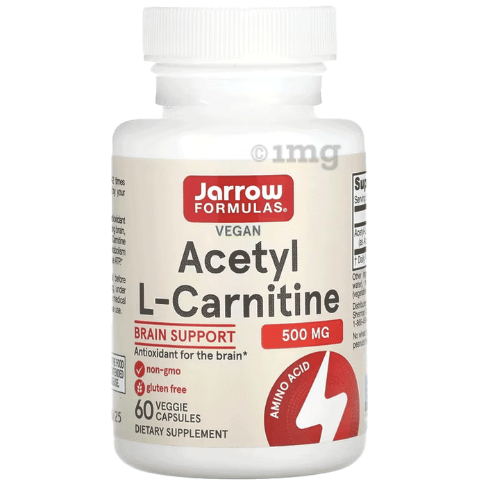 Jarrow Formulas Acetyl L-Carnitine 500mg Veggie Cap | For Brain Function Support