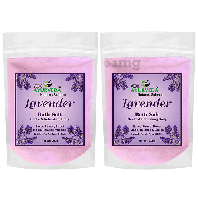 Vedic Ayurveda Natures Science Bath Salt for All Type of Skin (200gm Each) Lavender