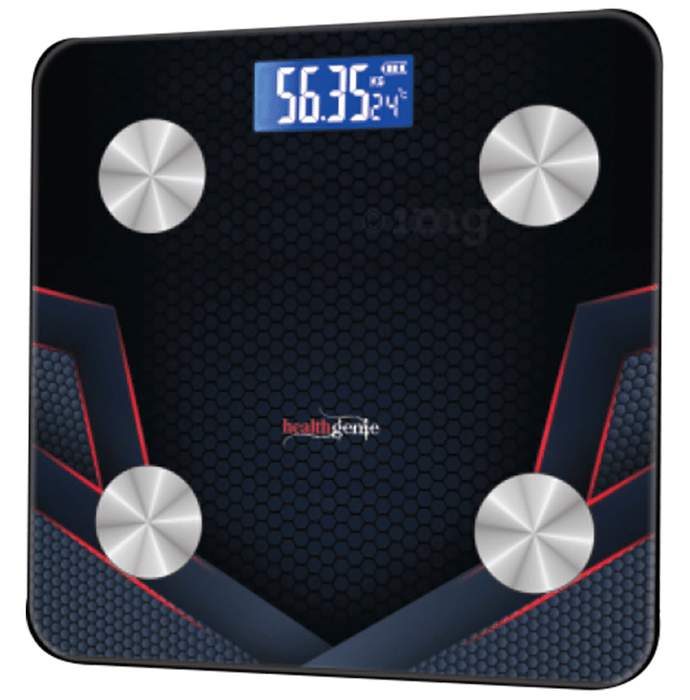 Healthgenie Smart Bluetooth Weight Machine with Fitness Mobile App Sharp Red