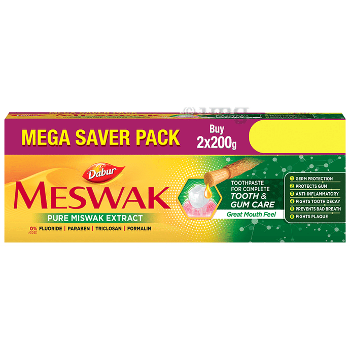 Dabur Meswak Toothpaste for Complete Oral & Gum Care | Fluoride-Free