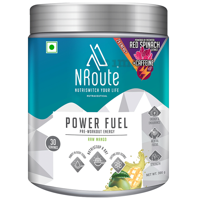 Nroute Power Fuel Pre-Workout Energy Powder Raw Mango