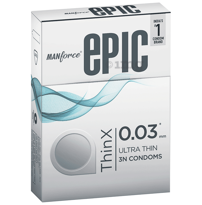 Manforce Epic Thinx Condoms, Ultra Thin with 0.03 mm Thickness, Lubric –  mankindpharma