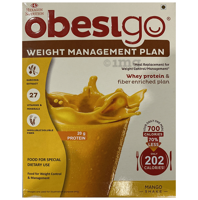Obesigo Whey Protein 50gm Sachet Mango Shake