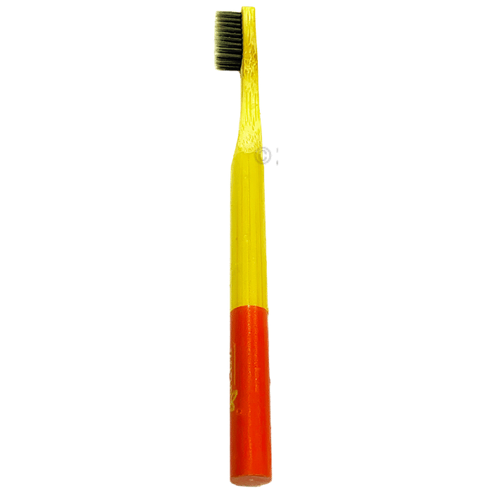 Ecovann Bamboo Round Handle  Toothbrush Red