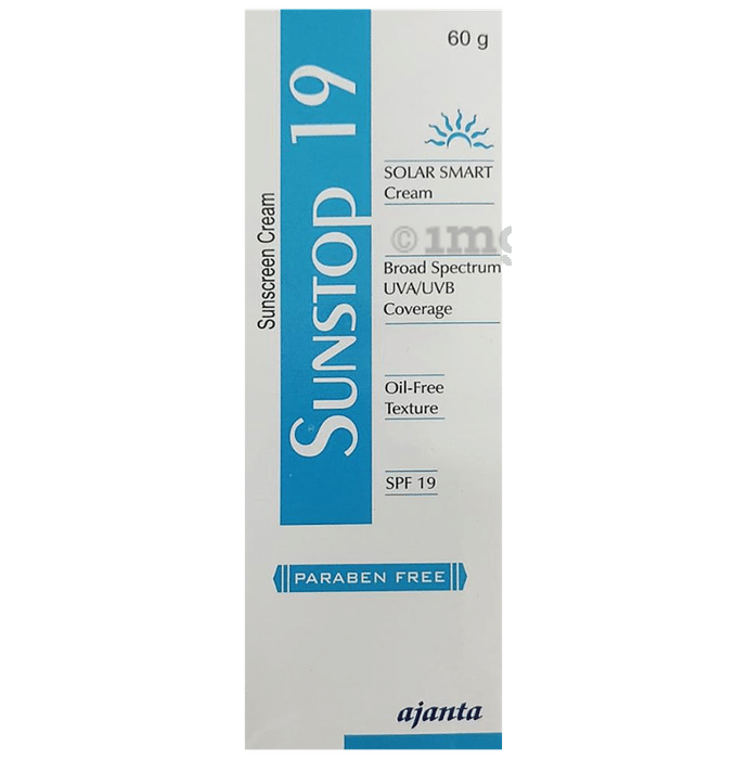 Sunstop 19 Sunscreen | Broad Spectrum UVA/UVB Protection | Oil & Paraben Free Cream