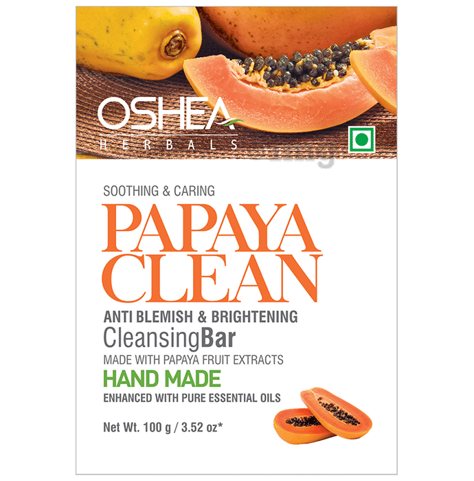 Oshea Herbals Papaya Clean Anti Blemish & Brightening Cleansing Bar Handmade