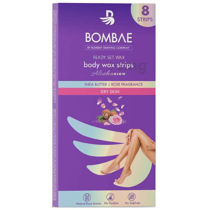 Bombay Shaving Company Body Wax Strips AloehaGlow Dry Skin