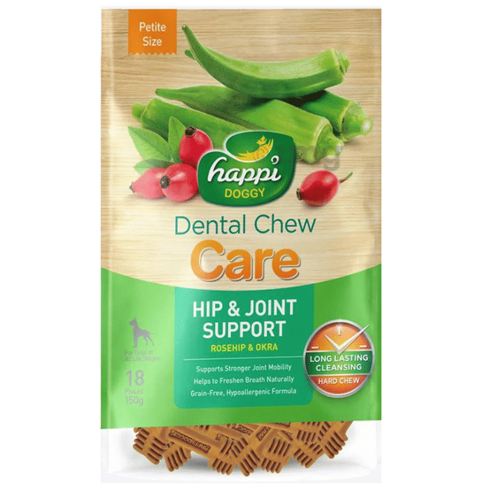 Heads Up For Tails Happi Doggy Dental Chew Care Hip & Joint Support