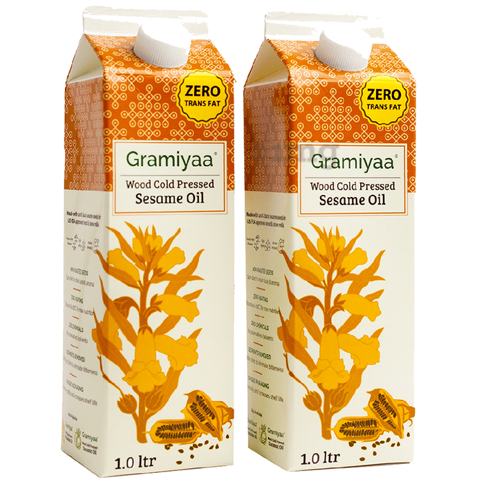 Gramiyaa Wood Cold Pressed Sesame Oil (1Ltr Each) Buy combo pack of 2.
