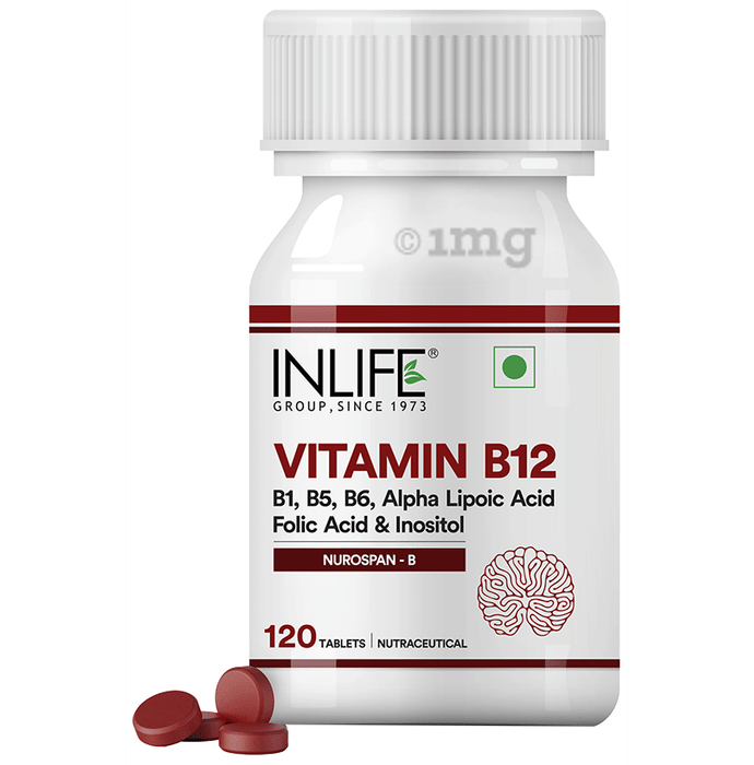 Inlife Vitamin B12 with B1, B5, B6, Alpha Lipoic Acid, Folic Acid & Inositol Tablet