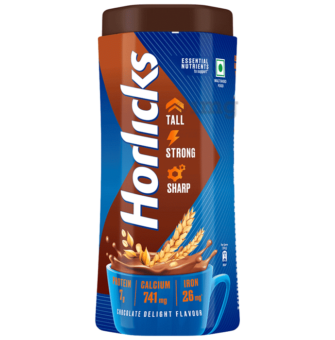 Horlicks Drink with Vitamin C, D & Zinc | For Bones & Metabolism | Flavour Chocolate Delight