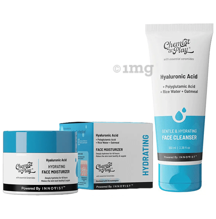 Chemist At Play Combo Pack of Gentle & Hydrating Face Cleanser (100ml) & Hyaluronic Acid & Play Hydrating Face Moisturiser (50gm)