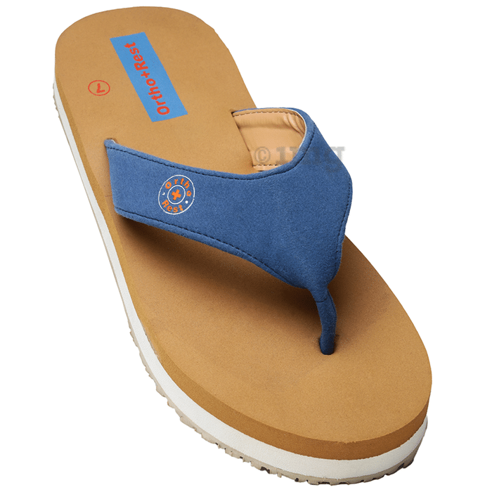 Ortho + Rest Anti-Skid Extra Comfortable Orthopedic Doctor Slipper, Gents Soft Footwear For Home Daily Use Flip Flops Tan 11