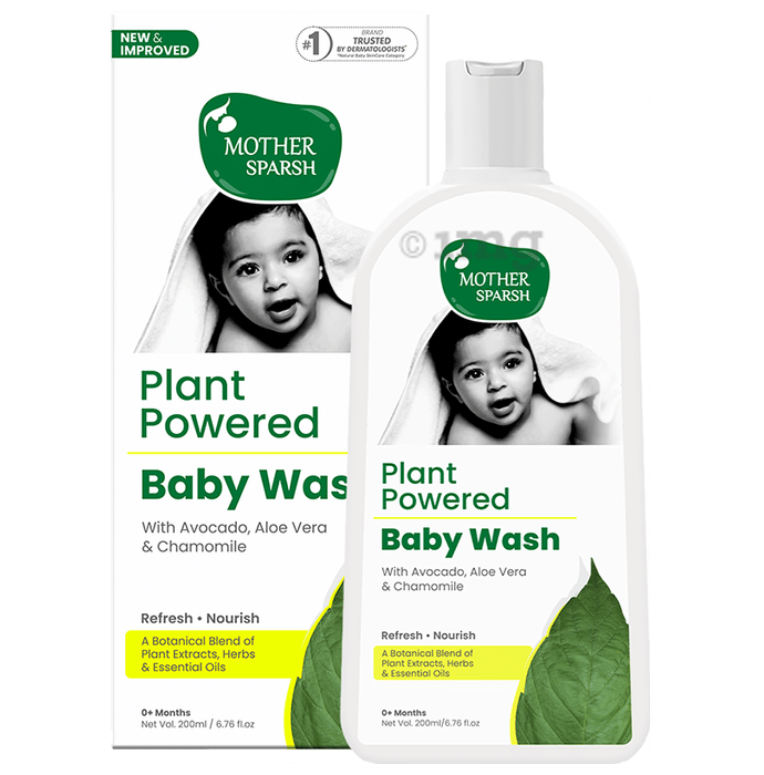 Mother Sparsh Plant Powered Baby Wash with Avocado Oil, Aloe Vera, and Chamomile