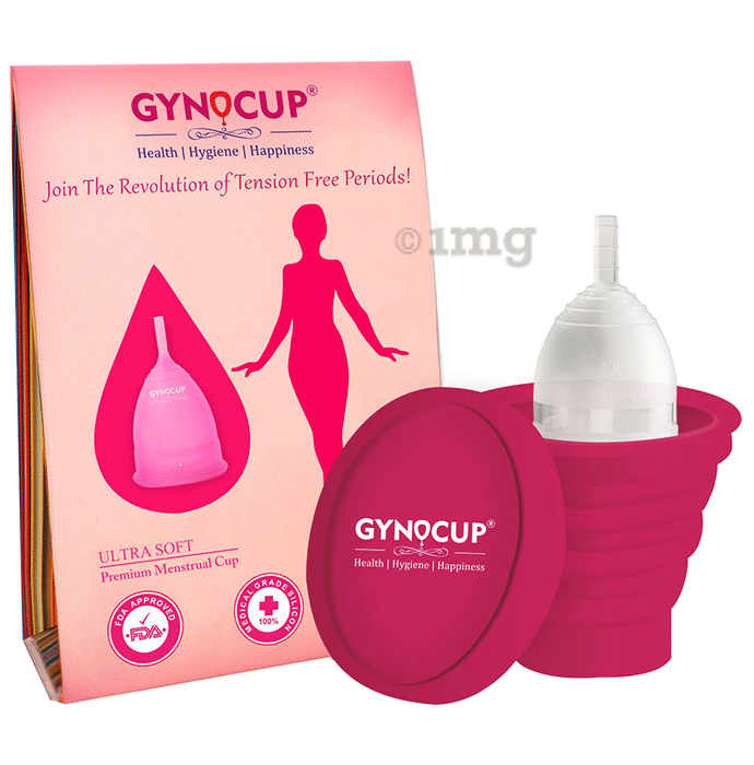 Gynocup Combo Pack of Reusable Menstrual Cup for Women (Small) & Menstrual Cup Sterilizer Container Transparent