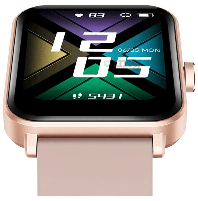 GOQii Smart Vital Max with 5 Lakh Health, 1 Lakh Life Insurance and 3 months Health & Fitness Coaching Smart Watch Pink