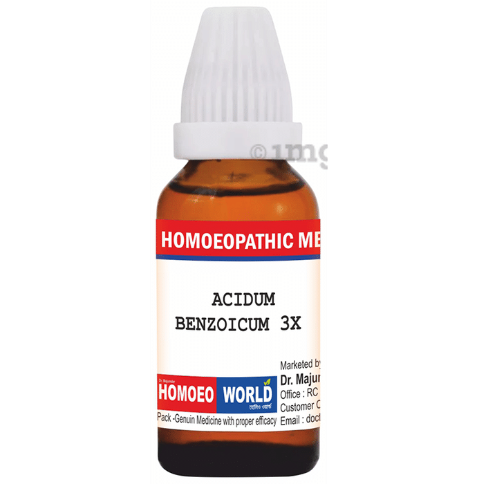 Dr. Majumder Homeo World Acidum Benzoicum Dilution (30ml Each) 3X