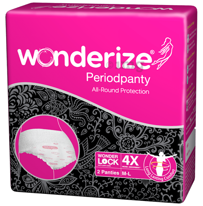 Wonderize Periodpanty Heavy Flow Disposable Overnight for Sanitary Protection M-L