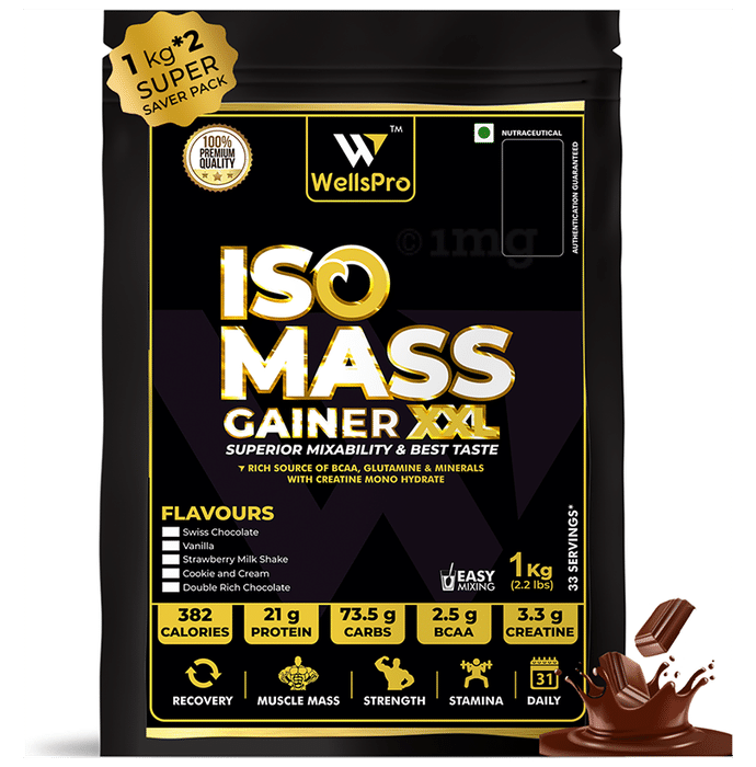 WellsPro Iso Mass Gainer XXL (1kg Each) Swiss Chocolate