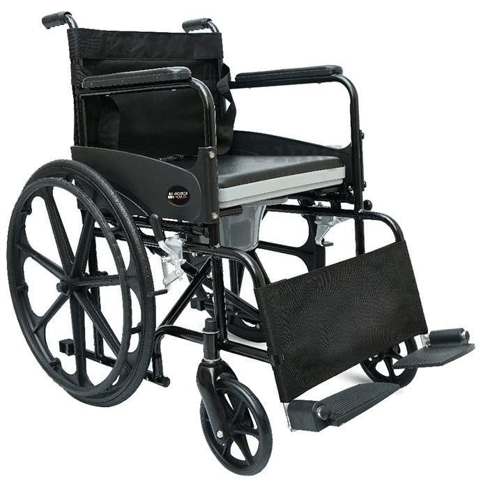 Arcatron Mobility FSC101 2 in 1 Foldable Wheelchair for Regular & Commode Use