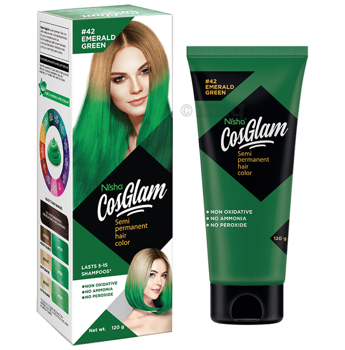 Nisha Cosglam Semi Permanent Hair Color Emerald Green