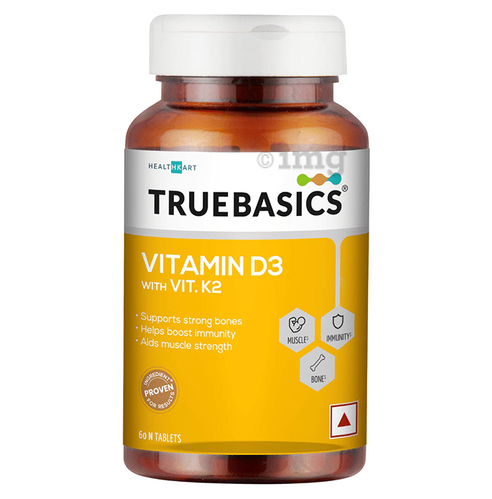 TrueBasics Vitamin D3 with Vitamin K2 for Bones, Immunity & Muscles | Tablet